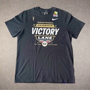 Nike Shirt Men L Black Georgia Bulldogs 2021 Champs Victory‎ Lane NCAA